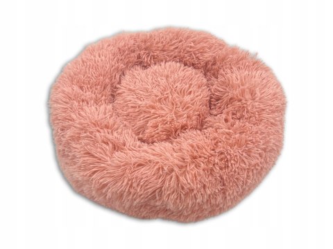 Legowisko dla kota psa WŁOCHATE pluszowe różowe 60x60cm sofa DONUT L 11 Legowisko dla kota psa WŁOCHATE pluszowe różowe 60x60cm sofa DONUT L 11