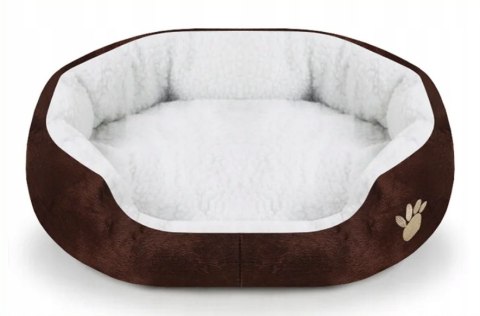 Legowisko dla kota psa z ŁAPKĄ S BRĄZOWE sofa PLUSZOWA wędka GRATIS 40x11