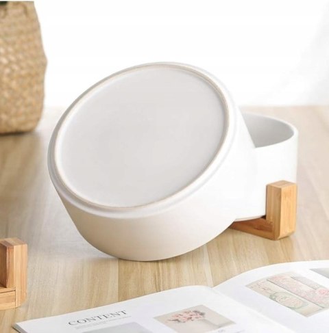 Miska dla psa kota M z podkładką MISECZKA ceramiczna 51 biała