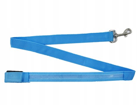 Smycz dla psa LED niebieska 120cm świecąca 38N