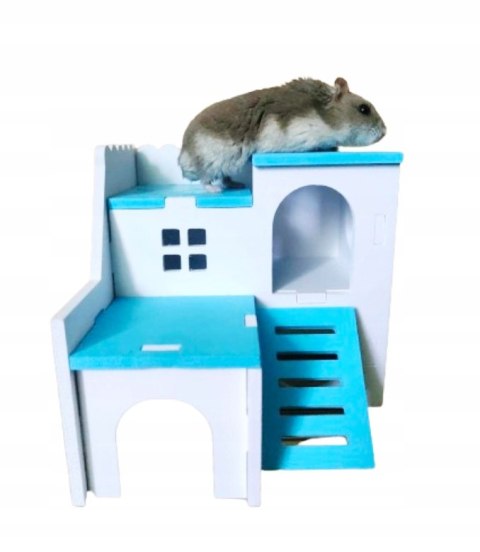 Domek drewniany dla CHOMIKA myszy gryzoni wieża klatka z drabinką FD01N Domek drewniany dla CHOMIKA myszy gryzoni wieża klatka z drabinką FD01N