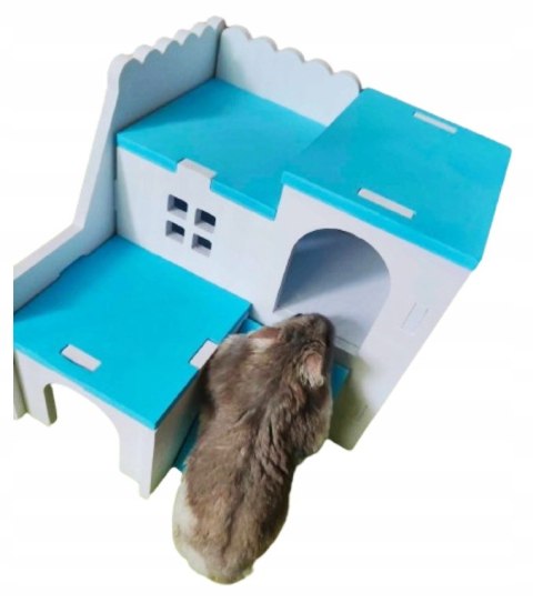 Domek drewniany dla CHOMIKA myszy gryzoni wieża klatka z drabinką FD01N Domek drewniany dla CHOMIKA myszy gryzoni wieża klatka z drabinką FD01N