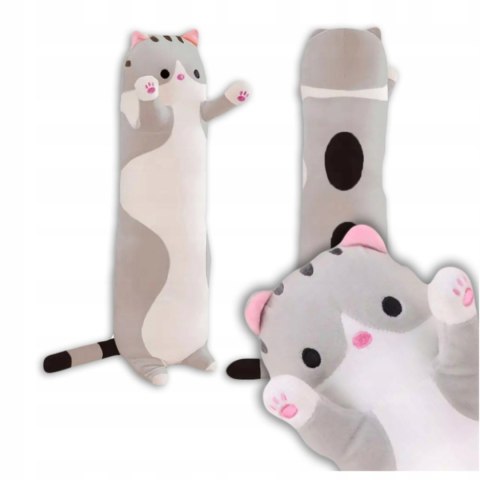 Maskotka KOT PLUSZAK DŁUGI PODUSZKA MIĘCIUTKA prezent kotek Szary 70cm Maskotka KOT PLUSZAK DŁUGI PODUSZKA MIĘCIUTKA prezent kotek Szary 70cm
