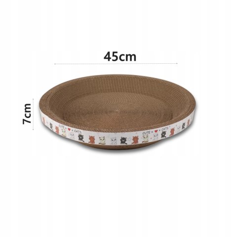 Drapak Tekturowy okrągły karton dla kota legowisko posłanie Mały S45cm TU01 Drapak Tekturowy okrągły karton dla kota legowisko posłanie Mały S45cm TU01