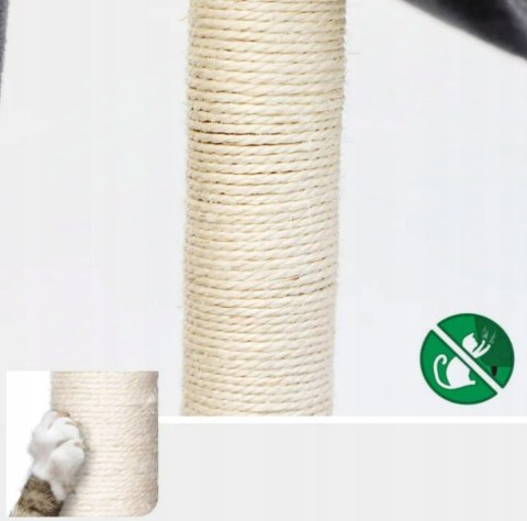 Drapak dla kota wieża szary POPIEL legowisko XL MT05 duży + prezent GRATIS Drapak dla kota wieża szary POPIEL legowisko XL MT05 duży + prezent GRATIS