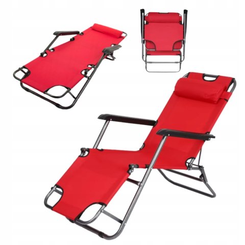 Zestaw Leżak fotel ogrodowy plażowy rozkładany z poduszką 2 sztuki TY01