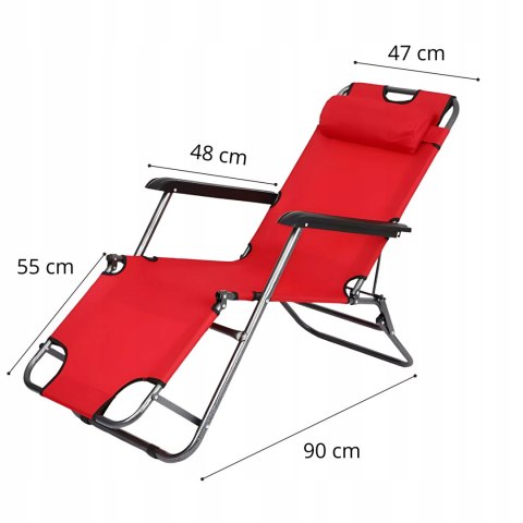 Zestaw Leżak fotel ogrodowy plażowy rozkładany z poduszką 2 sztuki TY01