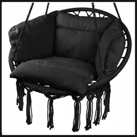 Czarny fotel boho